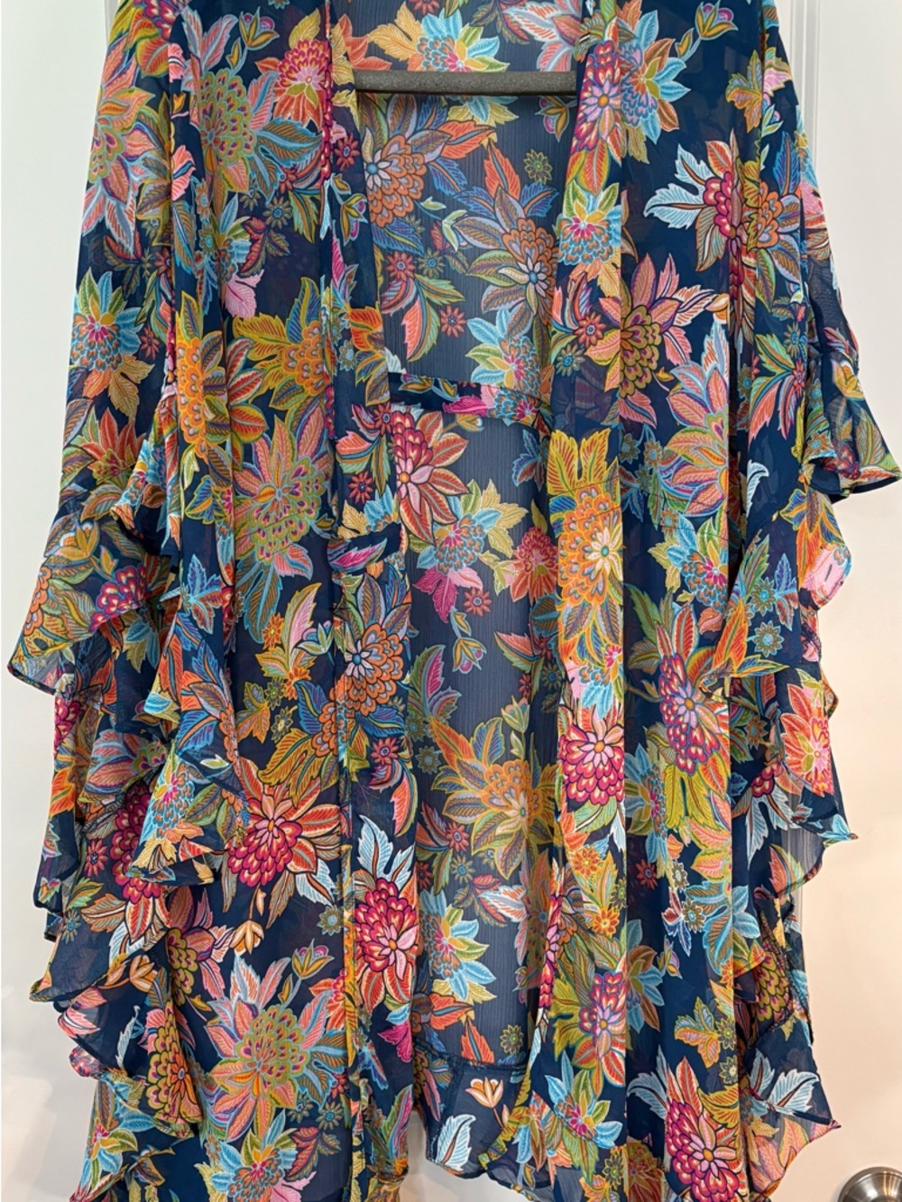 Bleu Rod Beattie Multicolor Floral Kimono — Navy Base